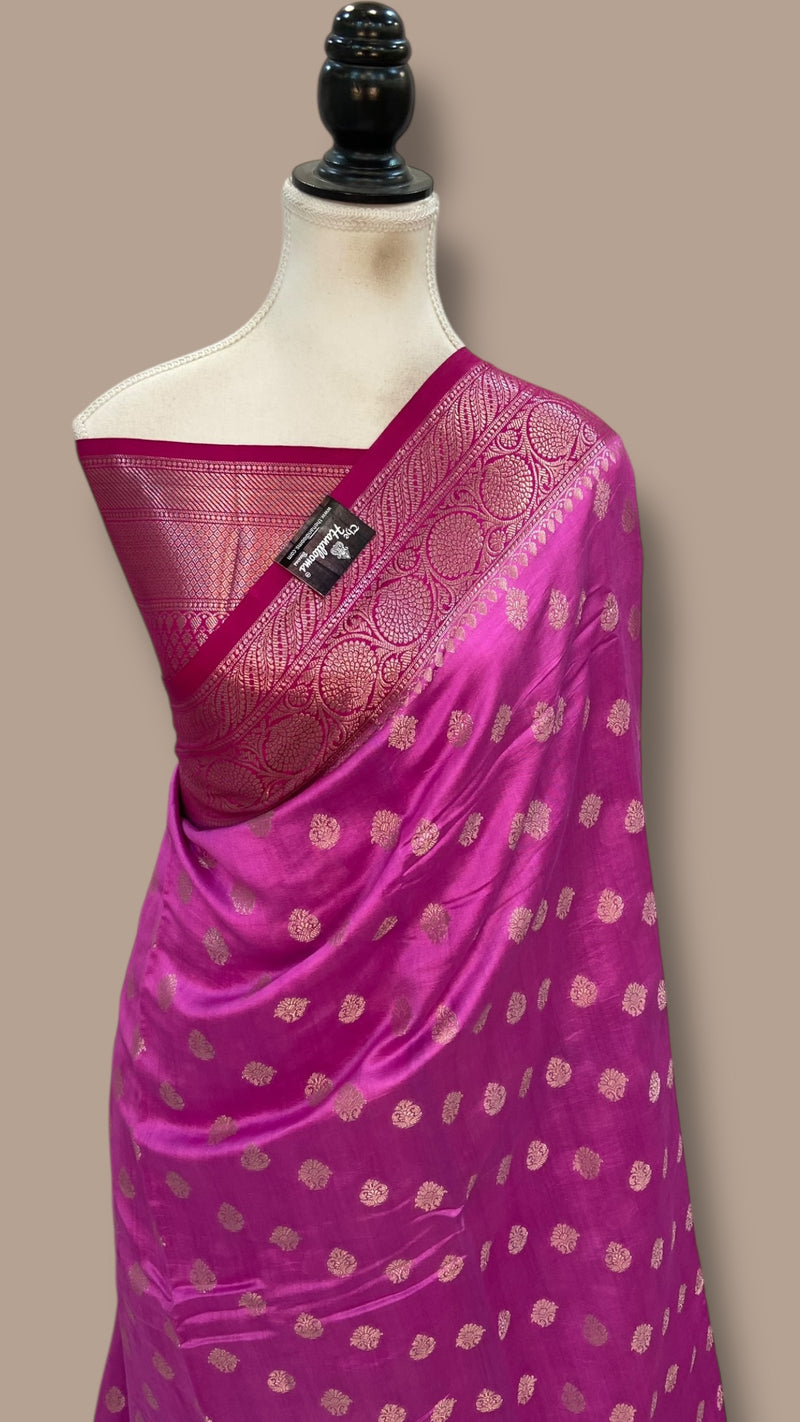 Pure Chiniya Silk Khaddi Handloom Banarasi Saree - The Handlooms