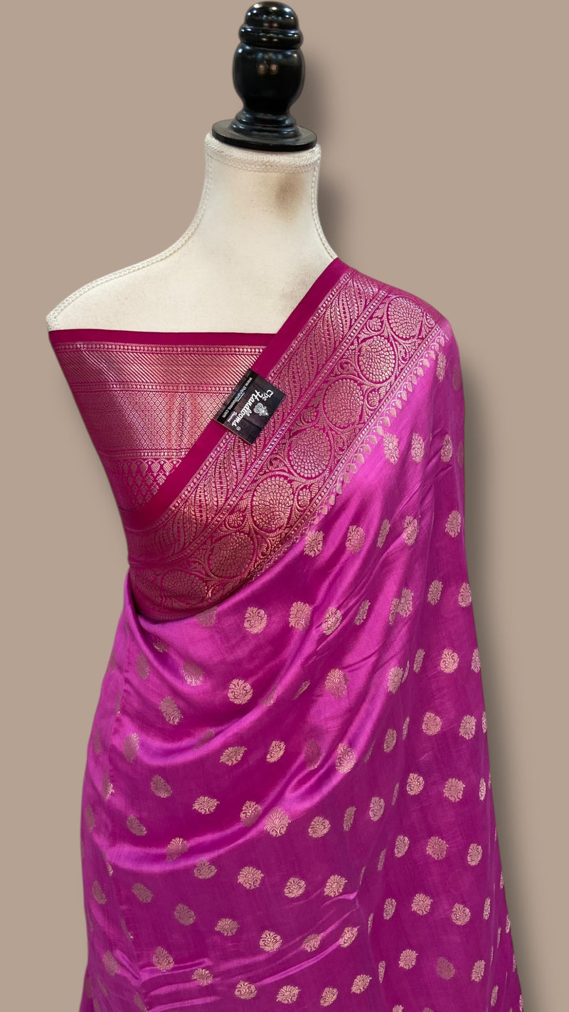 Pure Chiniya Silk Khaddi Handloom Banarasi Saree - The Handlooms