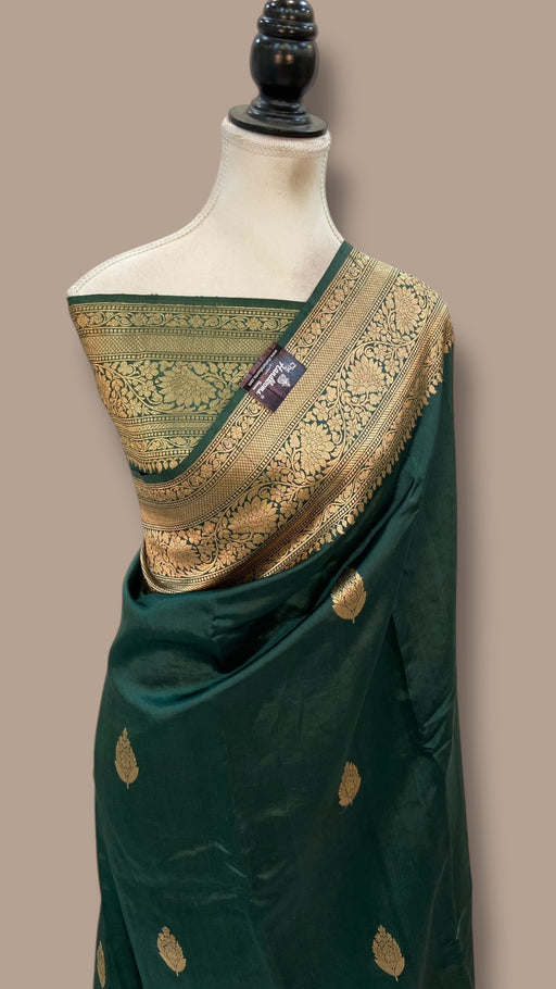 Pure Katan Silk Banarasi Handloom Saree - All over Kadua motifs - The Handlooms