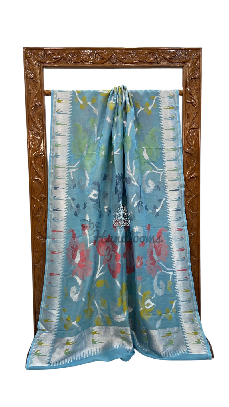 Pure Tussar Georgette Handloom Banarasi Saree With Meenakari