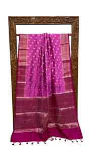 Pure Chiniya Silk Khaddi Handloom Banarasi Saree - The Handlooms