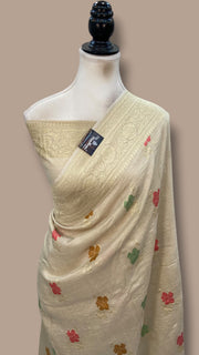 Pure Moonga Georgette Handloom Banarasi Saree With Meenakari - The Handlooms