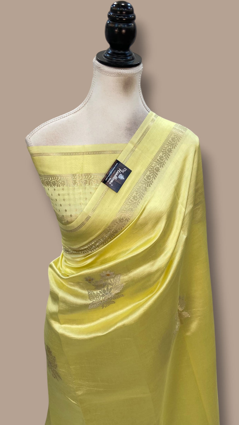 Pure Mango Silk Banarasi Handloom Saree