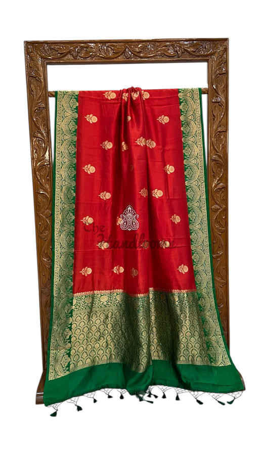 Pure Katan Silk Banarasi Handloom Saree - All Over Kadua Motifs - The Handlooms