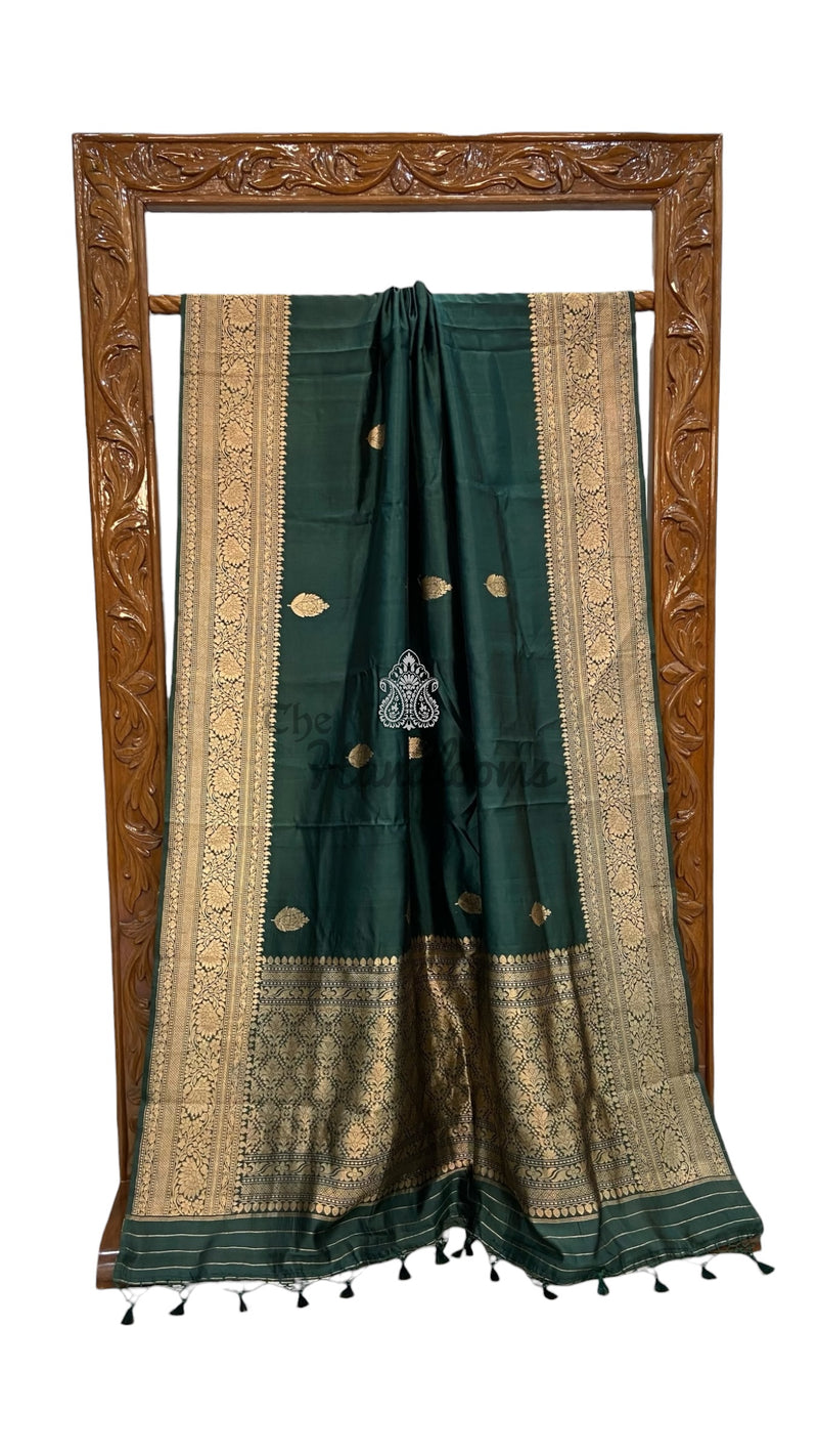 Pure Katan Silk Banarasi Handloom Saree - All over Kadua motifs - The Handlooms
