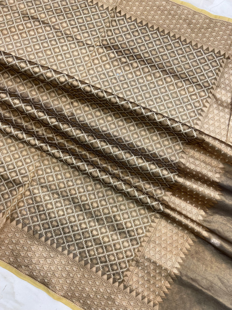 Pure Tissue Reshmi Zari Banarasi Brocade Handloom Dupatta - The Handlooms