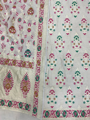 Pure Moonga Georgette Banarasi Dress Material - The Handlooms