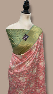 Pure Dupion Silk Handloom Banarasi Saree With Chikankari - The Handlooms