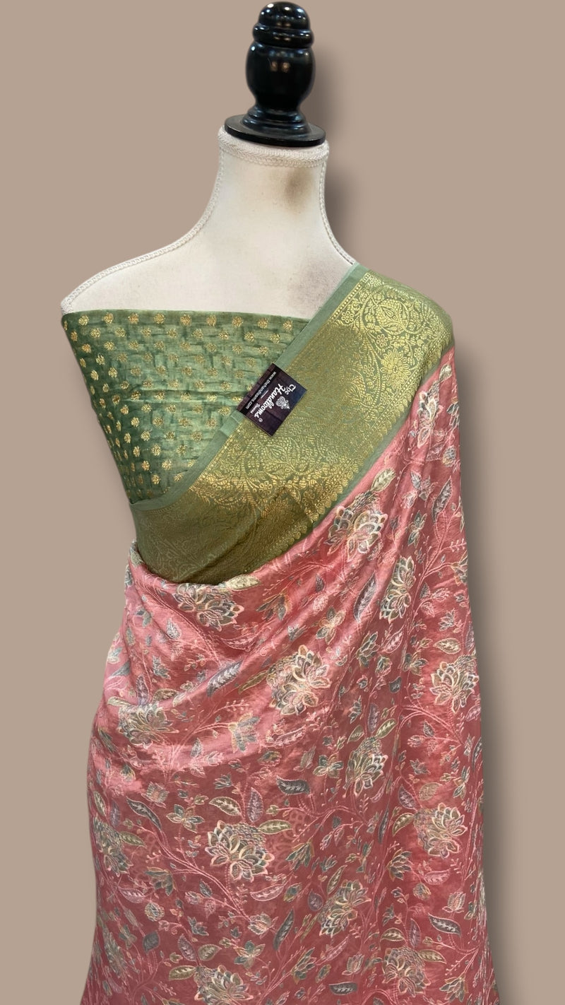 Pure Dupion Silk Handloom Banarasi Saree With Chikankari - The Handlooms