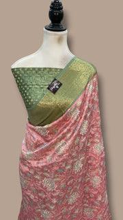 Pure Dupion Silk Handloom Banarasi Saree With Chikankari - The Handlooms