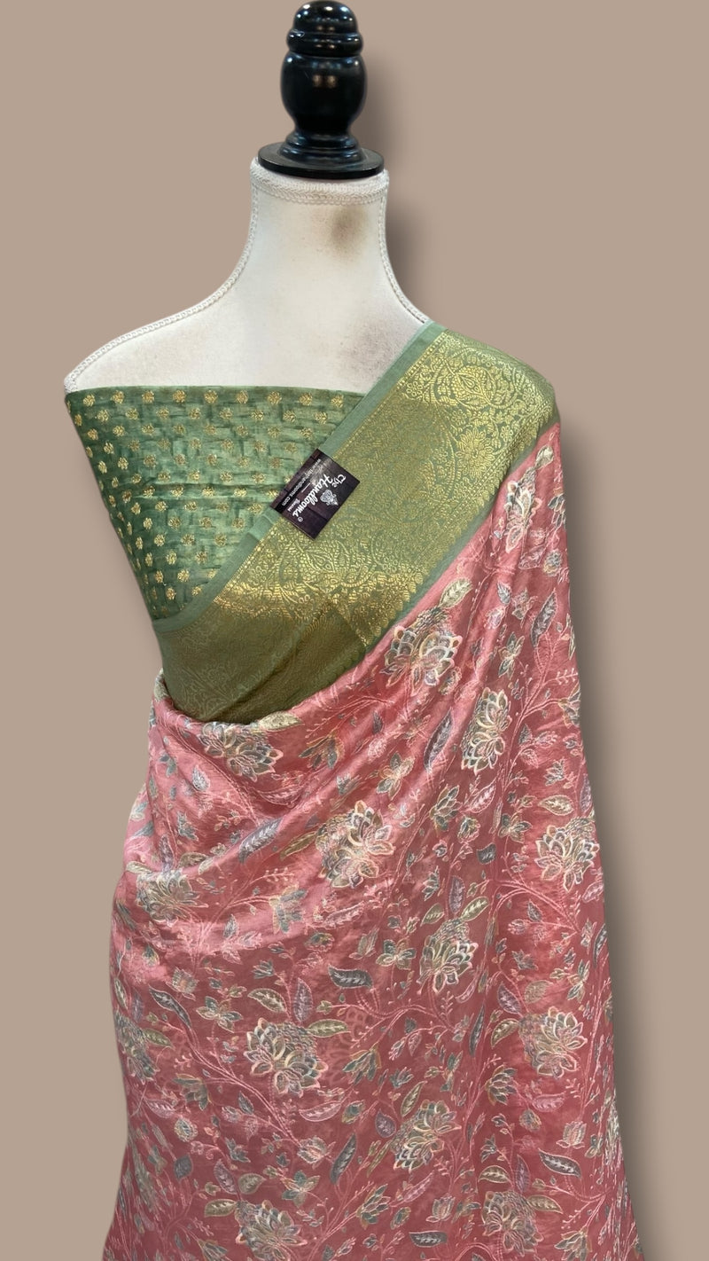 Pure Dupion Silk Handloom Banarasi Saree With Chikankari - The Handlooms