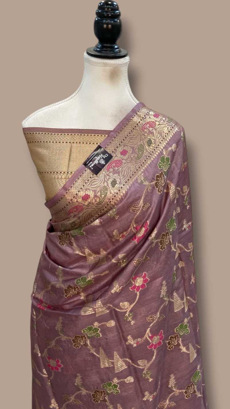 Pure Tussar Silk Handloom Banarasi Saree - The Handlooms