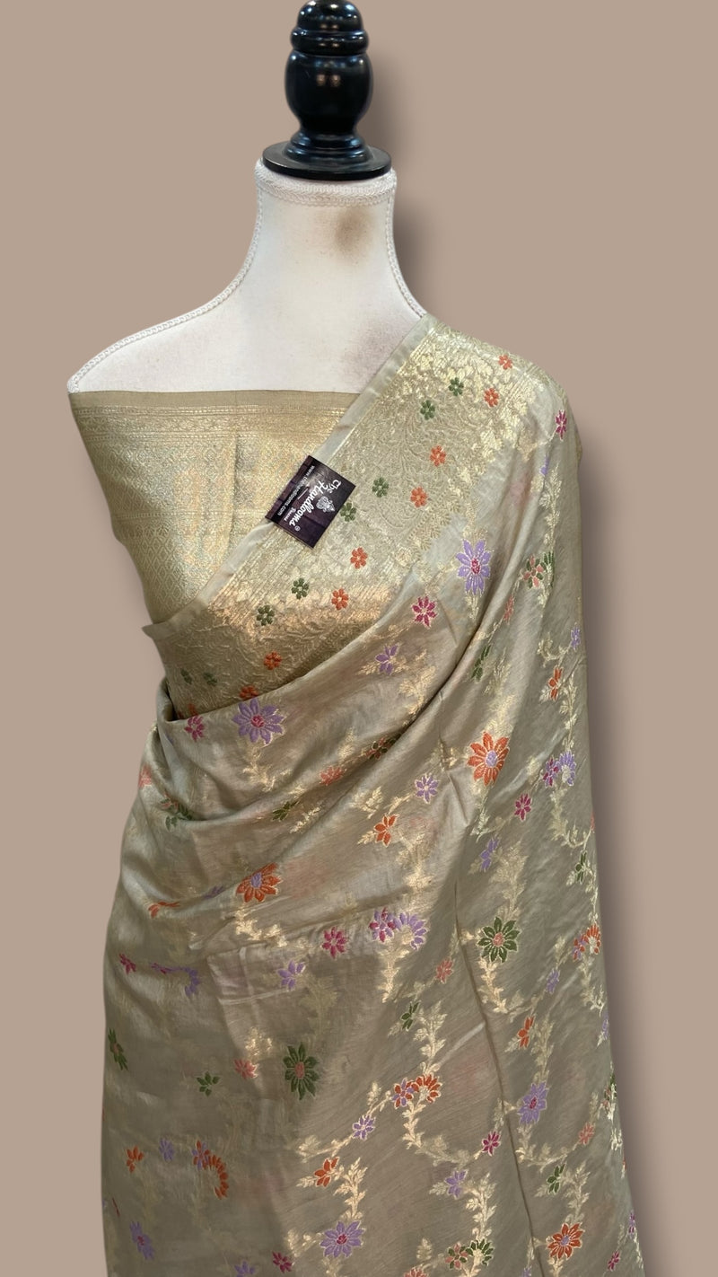 Pure Tussar Silk Handloom Banarasi Saree - The Handlooms