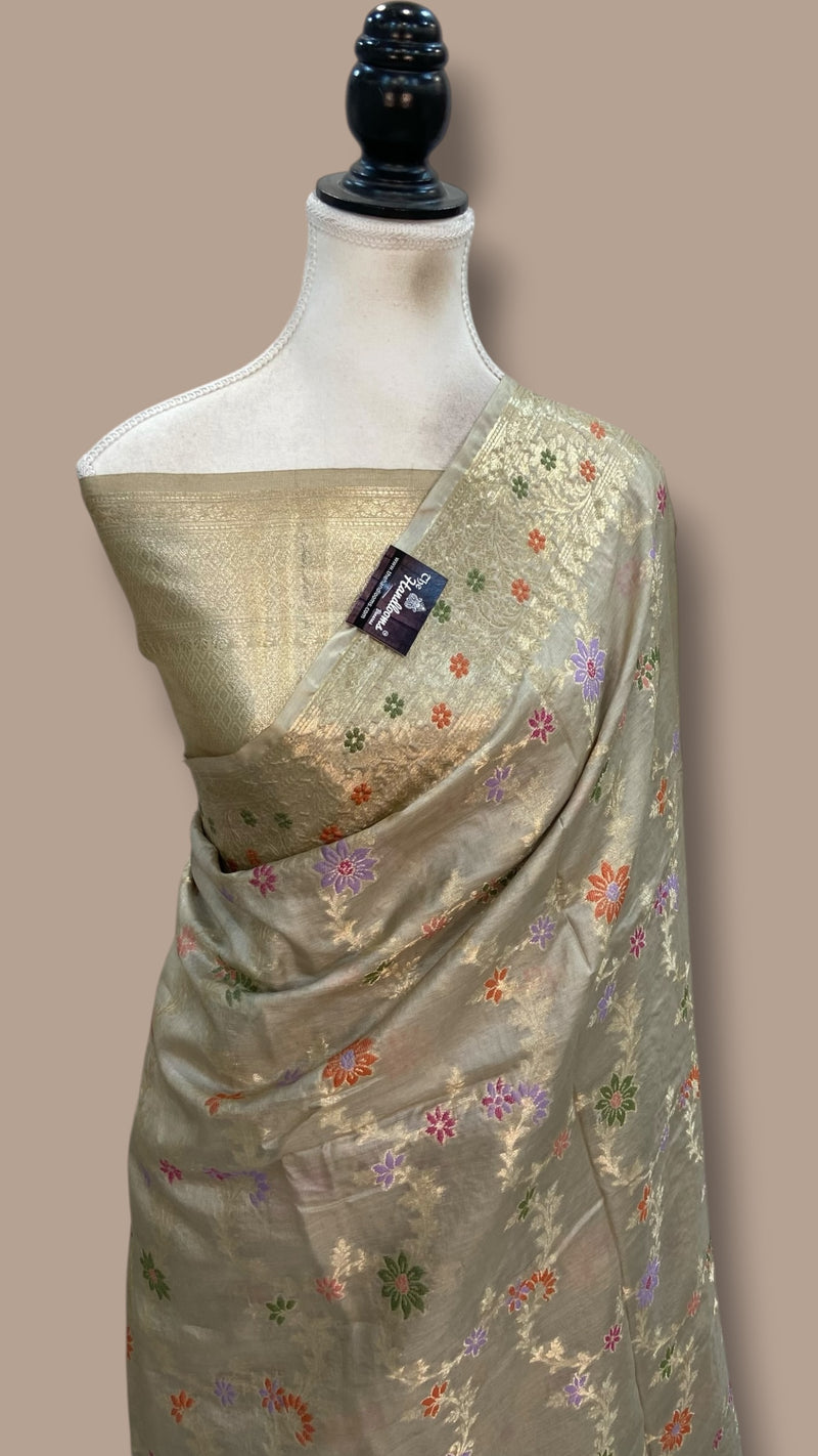 Pure Tussar Silk Handloom Banarasi Saree - The Handlooms