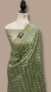 Pure Chiniya Silk Handloom Banarasi Saree - The Handlooms