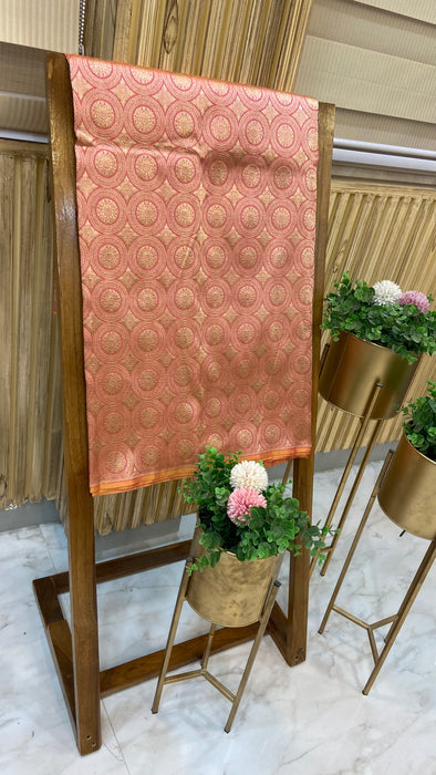 Pure Katan Silk Tanchui Brocade Handloom Banarasi Fabric