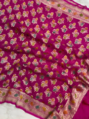 Khaddi Georgette Handloom Banarasi Dupatta - The Handlooms