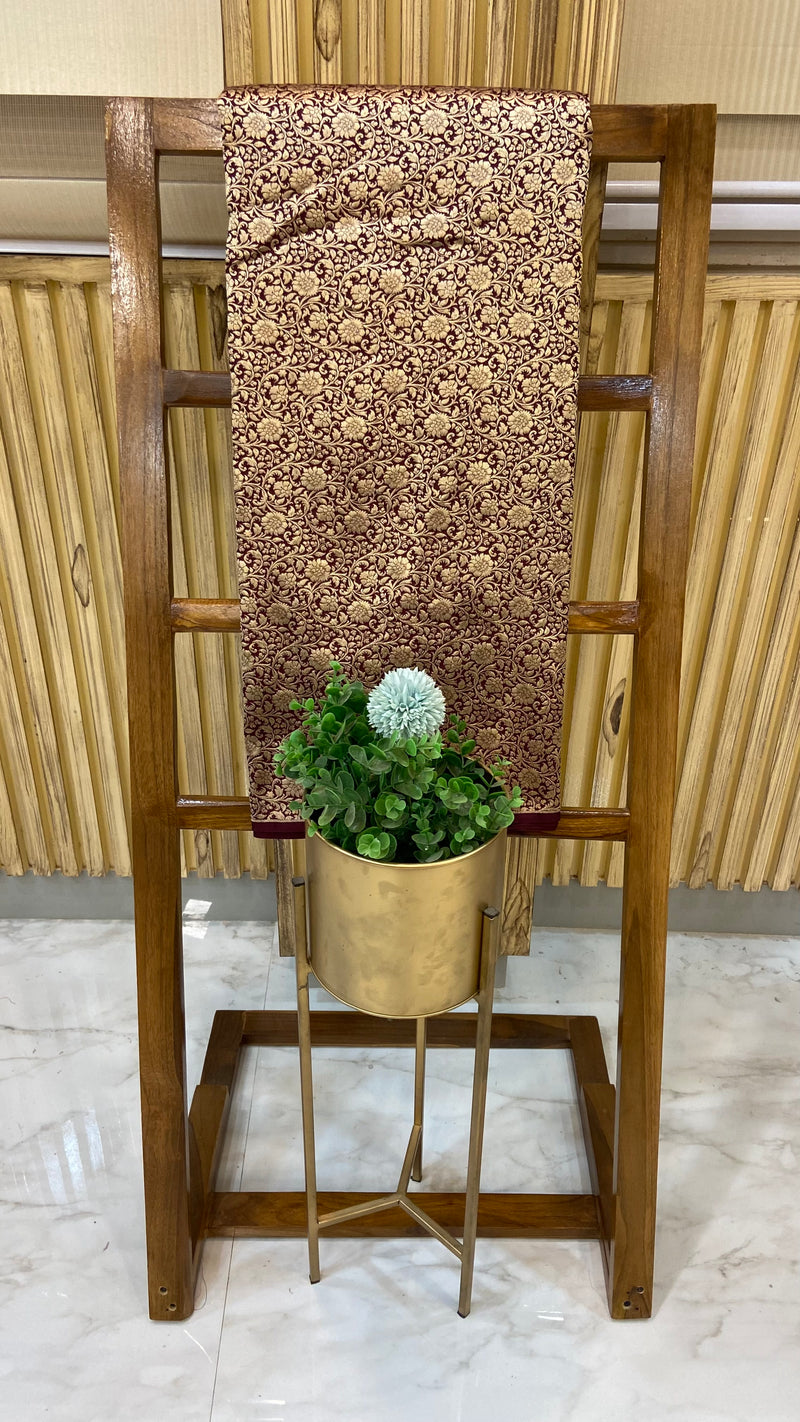 Pure Katan Silk Tanchui Brocade Handloom Banarasi Fabric - The Handlooms