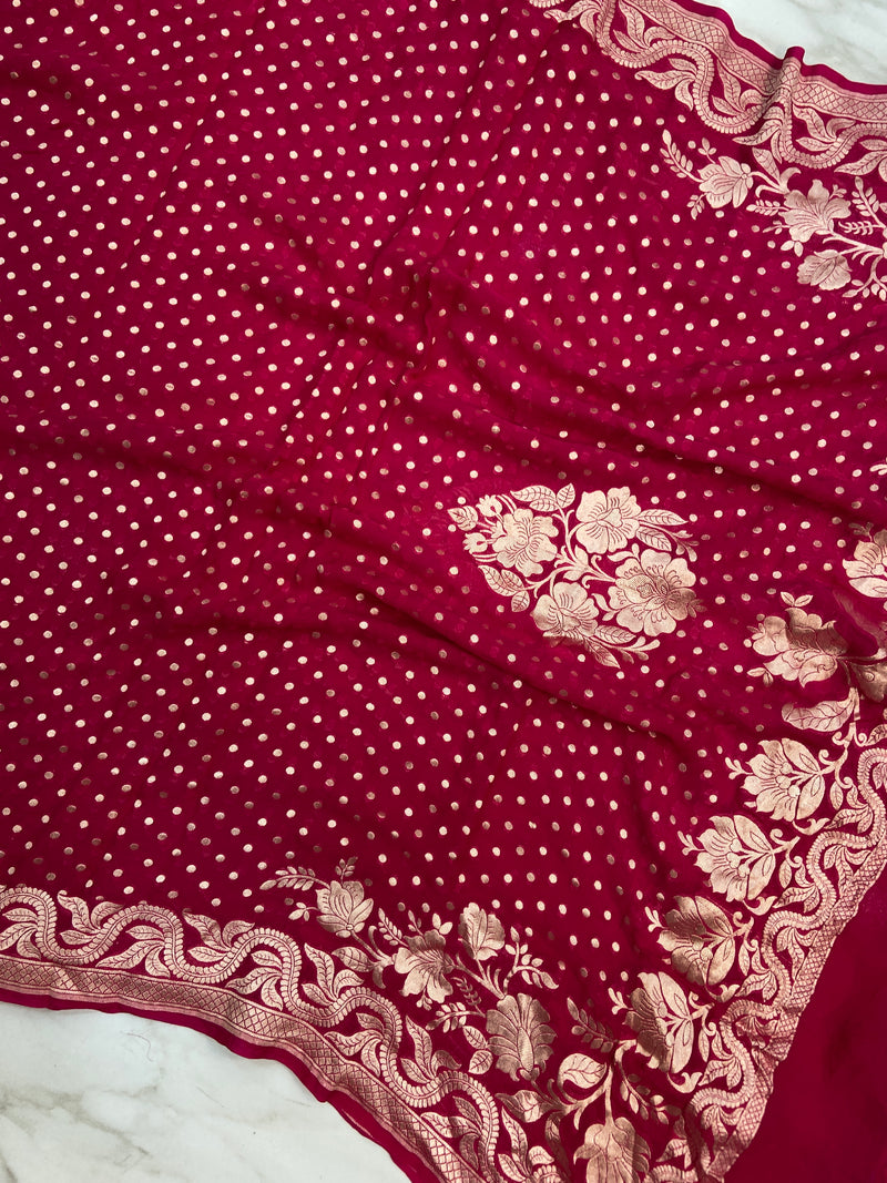 Pure Khaddi Georgette Handloom Dupatta - The Handlooms