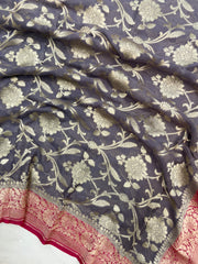 Pure Khaddi Georgette Handloom Dupatta - The Handlooms