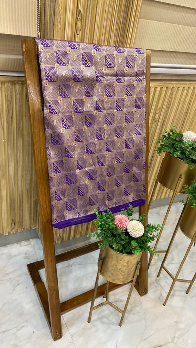 Pure Katan Silk Tanchui Brocade Handloom Banarasi Fabric