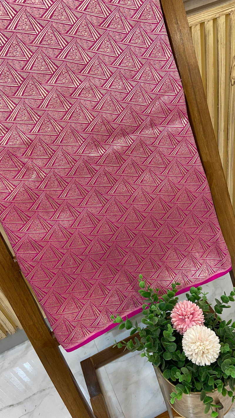 Pure Moonga Georgette Handloom Banarasi Fabric - The Handlooms