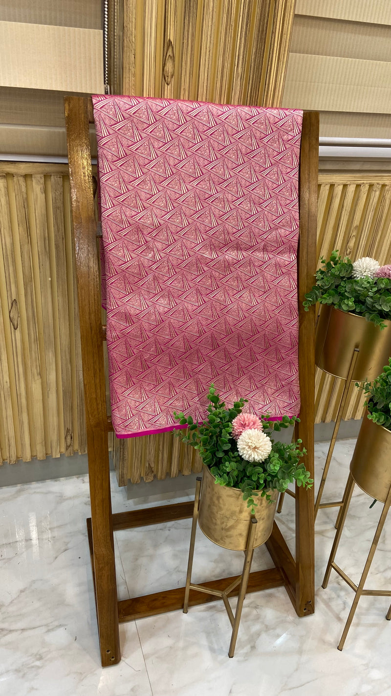 Pure Moonga Georgette Handloom Banarasi Fabric - The Handlooms