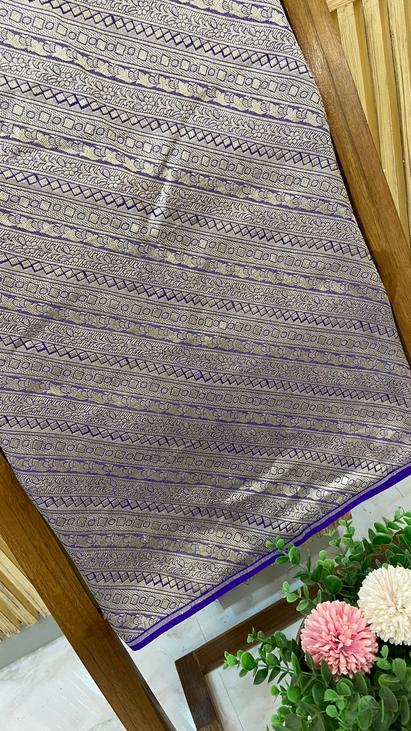 Pure Moonga Georgette Handloom Banarasi Fabric - The Handlooms