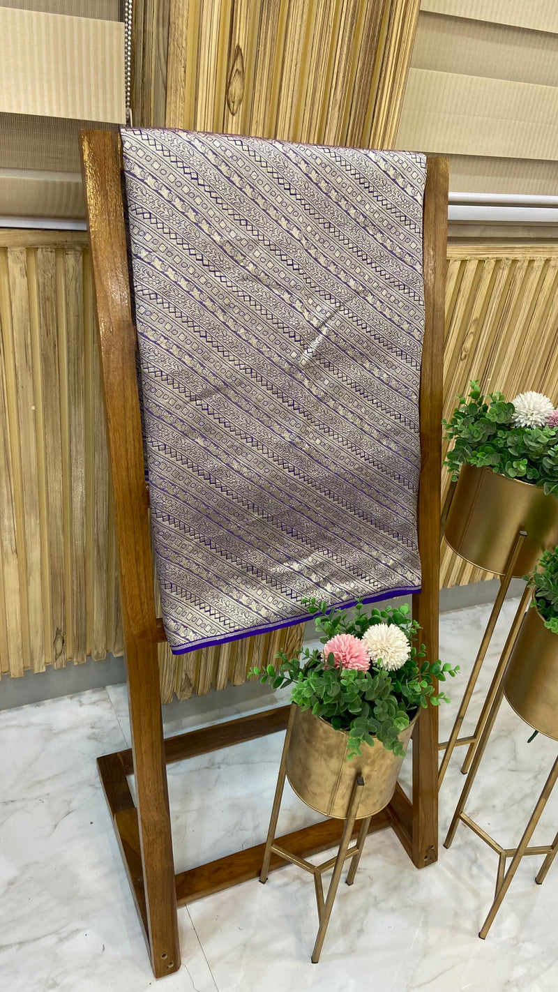 Pure Moonga Georgette Handloom Banarasi Fabric - The Handlooms