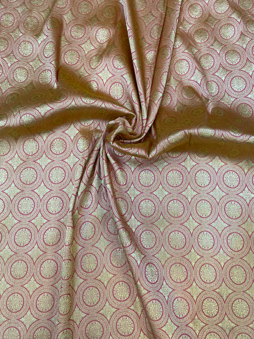 Pure Katan Silk Tanchui Brocade Handloom Banarasi Fabric