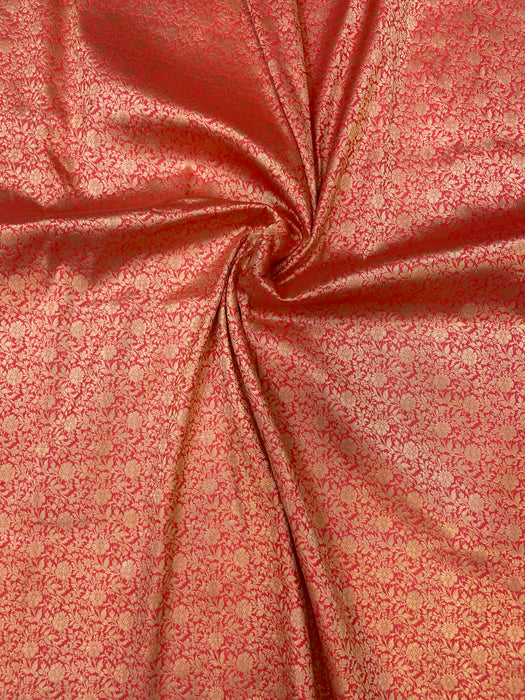 Pure Katan Silk Tanchui Brocade Handloom Banarasi Fabric