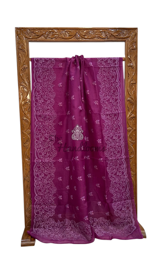 Pure Organza Chikankari Handloom Banarasi Saree - The Handlooms