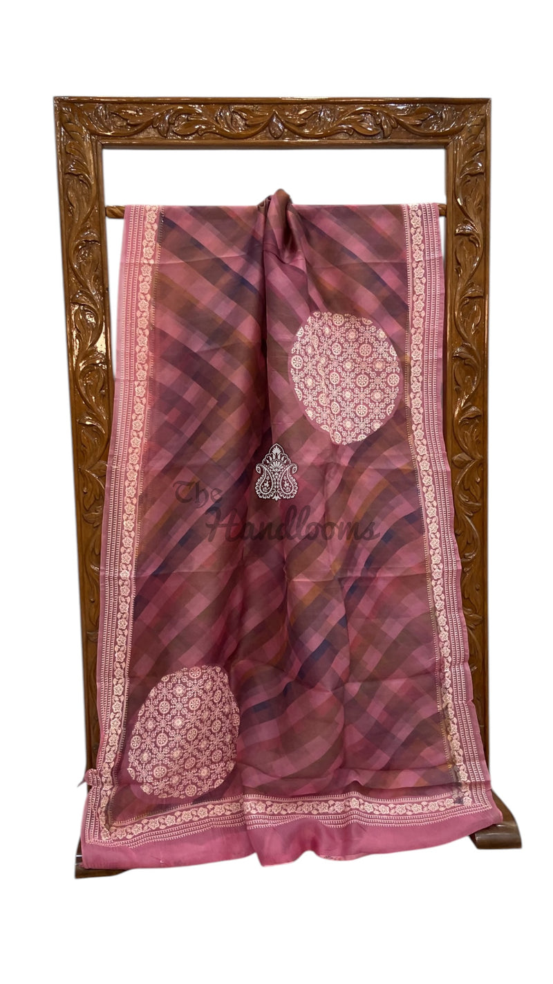 Pure Organza Digital Print with Chikankari Handloom Banarasi Saree - The Handlooms