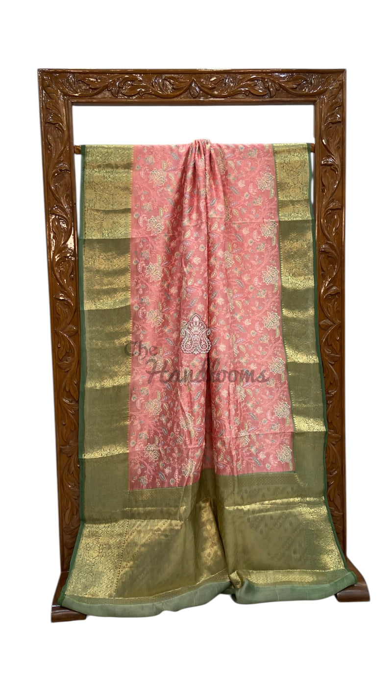Pure Dupion Silk Handloom Banarasi Saree With Chikankari - The Handlooms
