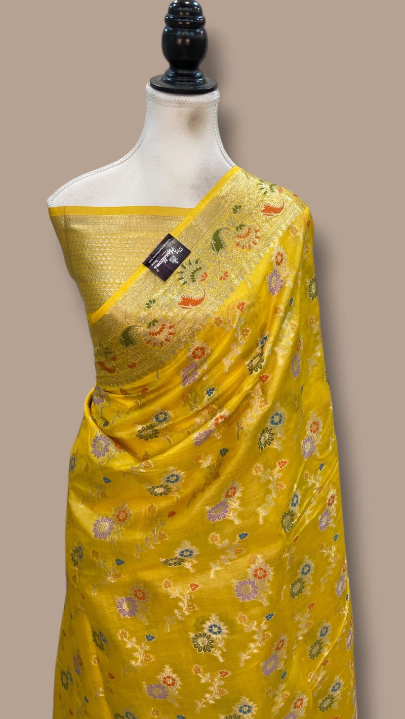 Pure Tussar Silk Handloom Banarasi Saree - The Handlooms