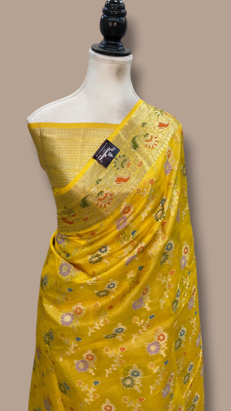 Pure Tussar Silk Handloom Banarasi Saree - The Handlooms