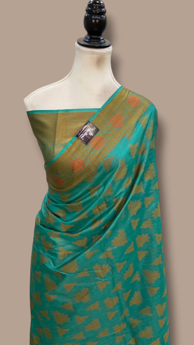 Pure Tussar Silk Handloom Banarasi Saree - The Handlooms