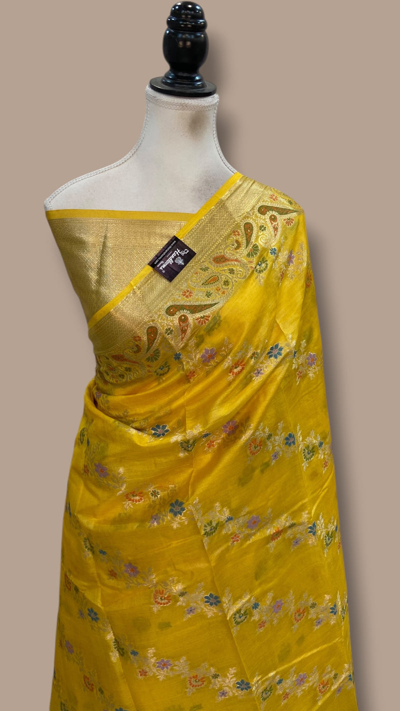 Pure Tussar Silk Handloom Banarasi Saree - The Handlooms