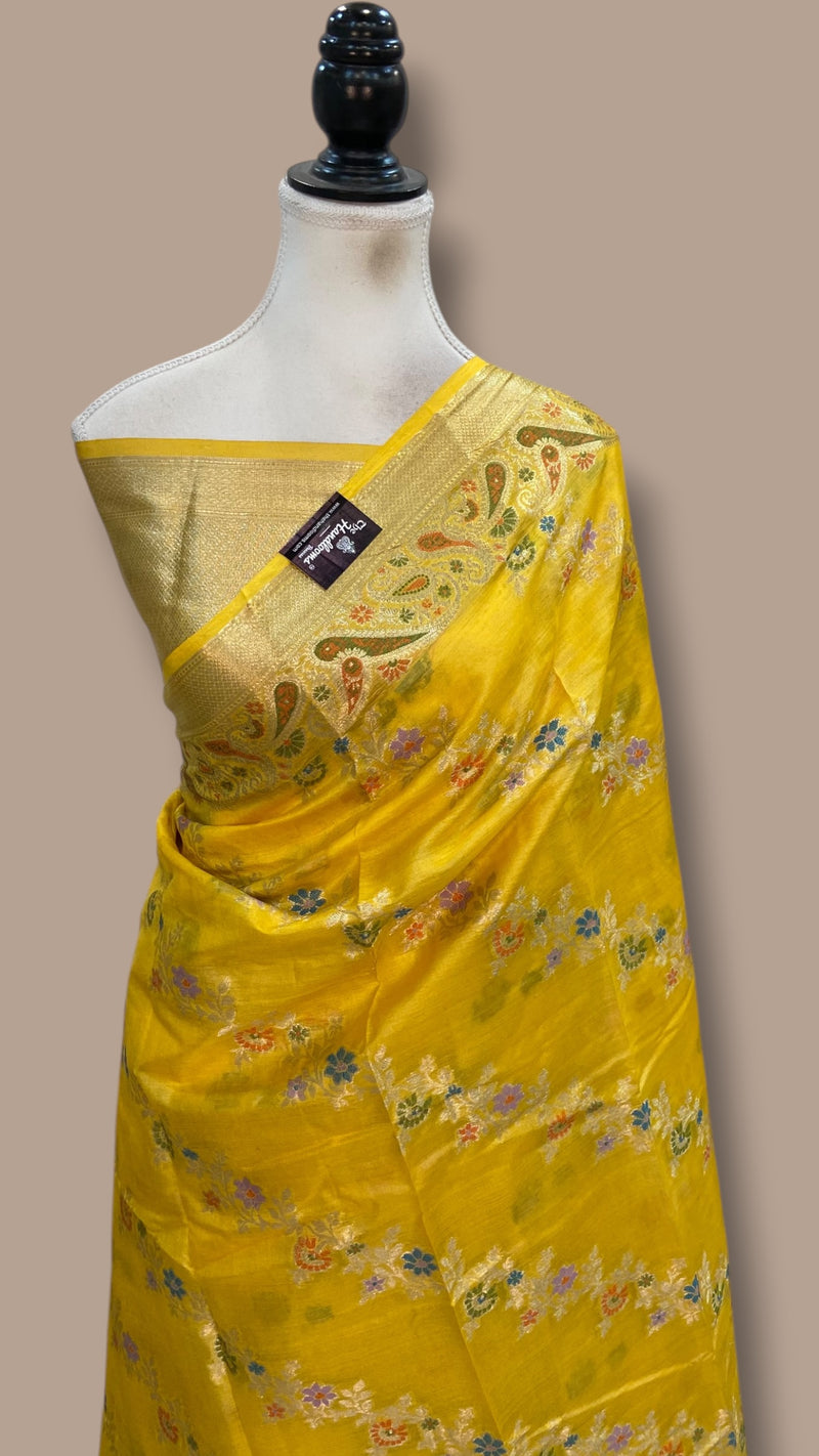 Pure Tussar Silk Handloom Banarasi Saree - The Handlooms