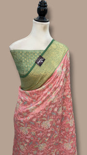 Pure Dupion Silk Handloom Banarasi Saree With Chikankari - The Handlooms