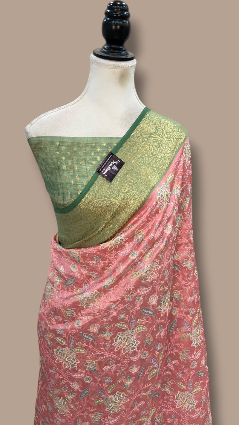Pure Dupion Silk Handloom Banarasi Saree With Chikankari - The Handlooms