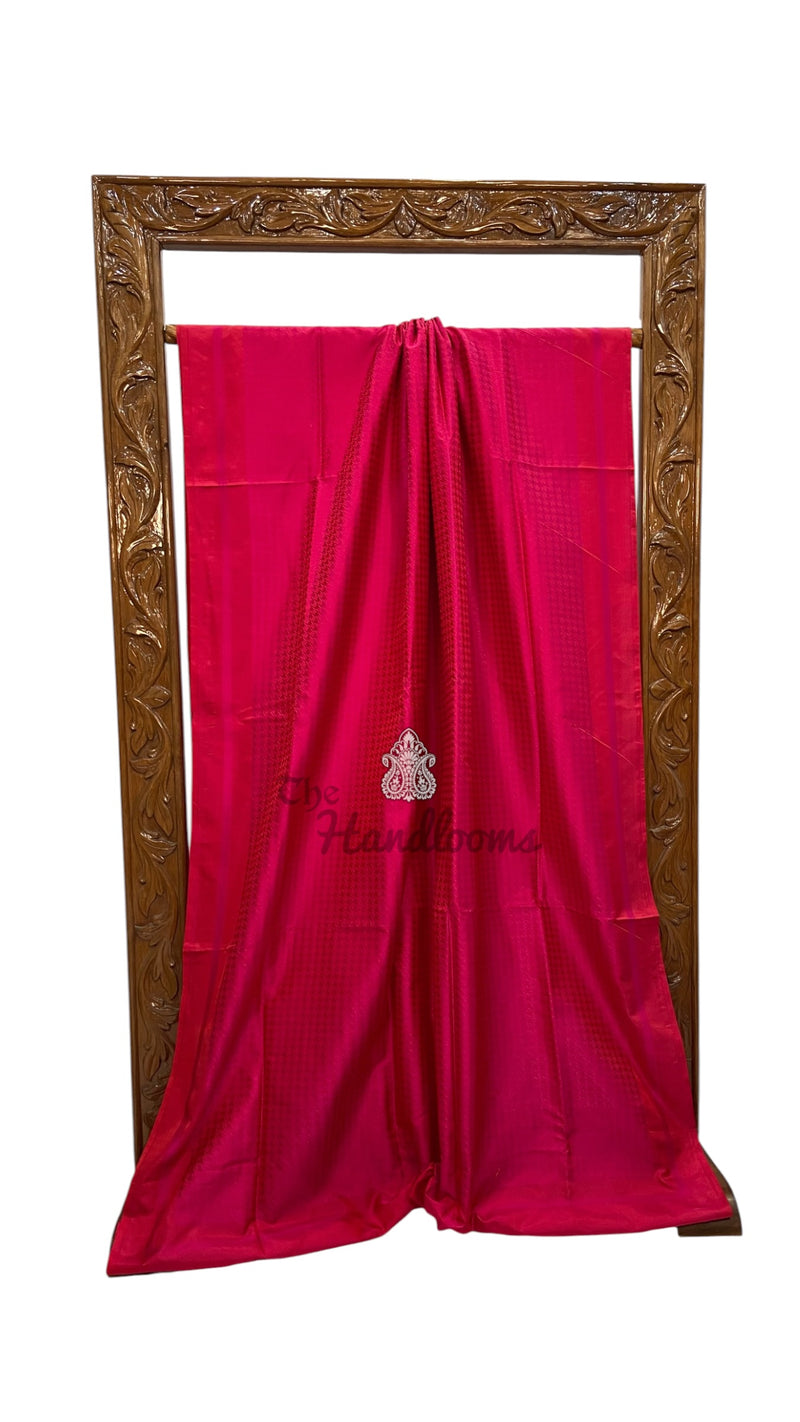 Pure Satin Silk Banarasi Handloom Saree - Handwoven Tanchui Brocade