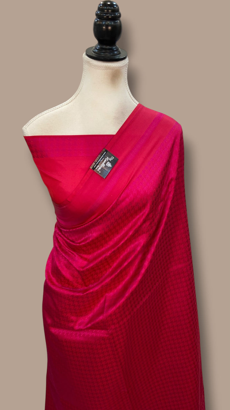Pure Satin Silk Banarasi Handloom Saree - Handwoven Tanchui Brocade
