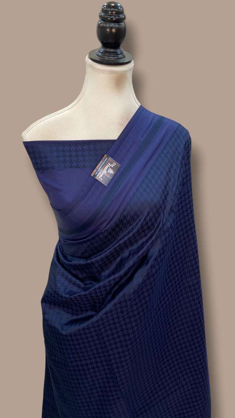 Pure Satin Silk Banarasi Handloom Saree - Handwoven Tanchui Brocade