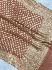 Pure Khaddi Georgette Handloom Dupatta With Zardosi Handwork - The Handlooms