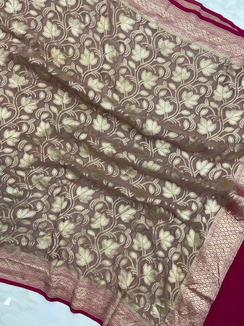 Pure Khaddi Georgette Handloom Dupatta - The Handlooms