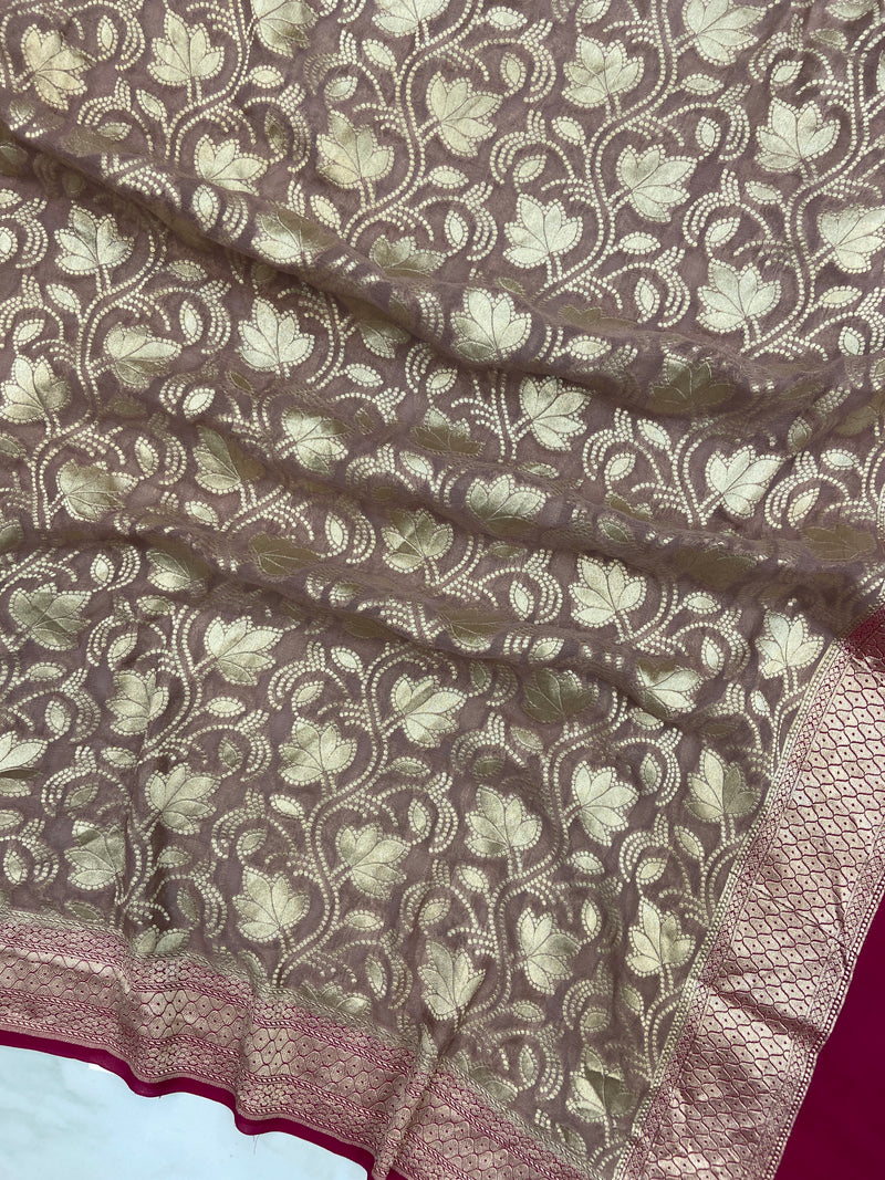 Pure Khaddi Georgette Handloom Dupatta - The Handlooms