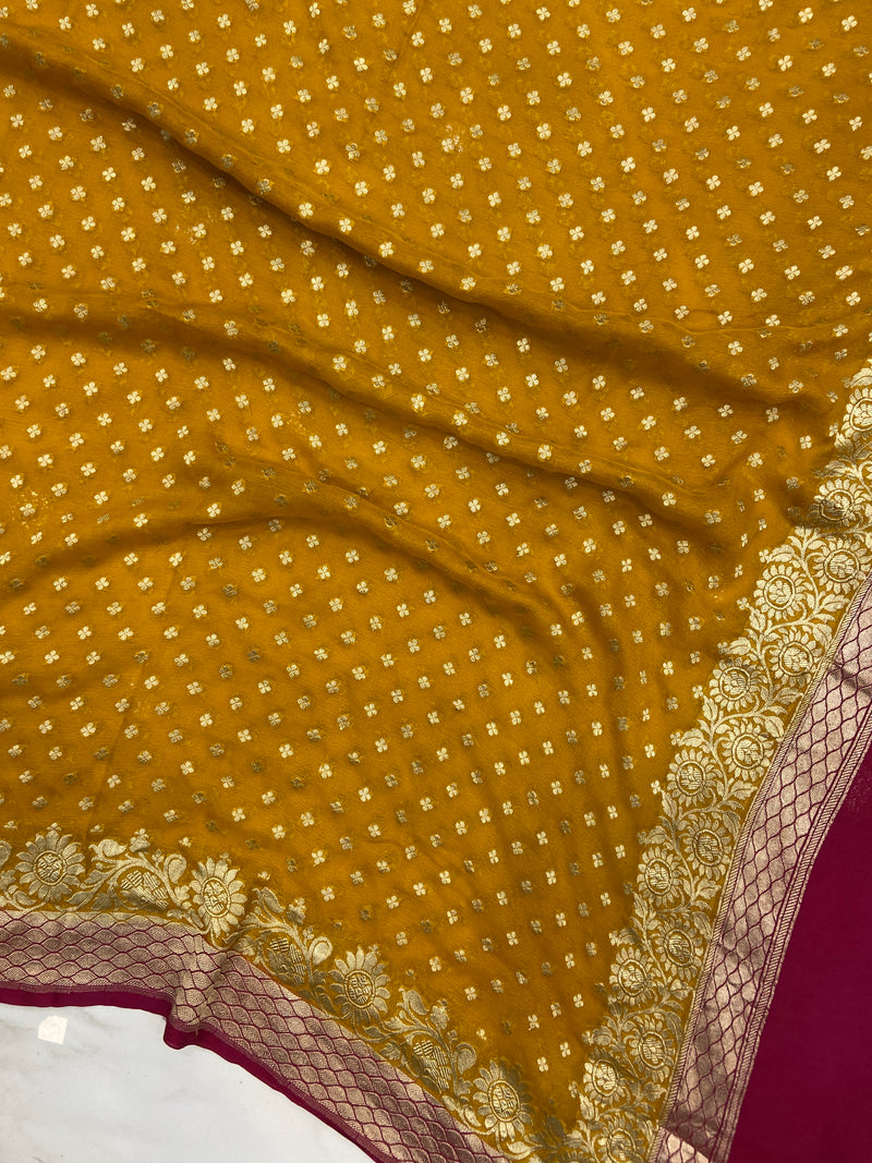 Pure Khaddi Georgette Handloom Dupatta - The Handlooms