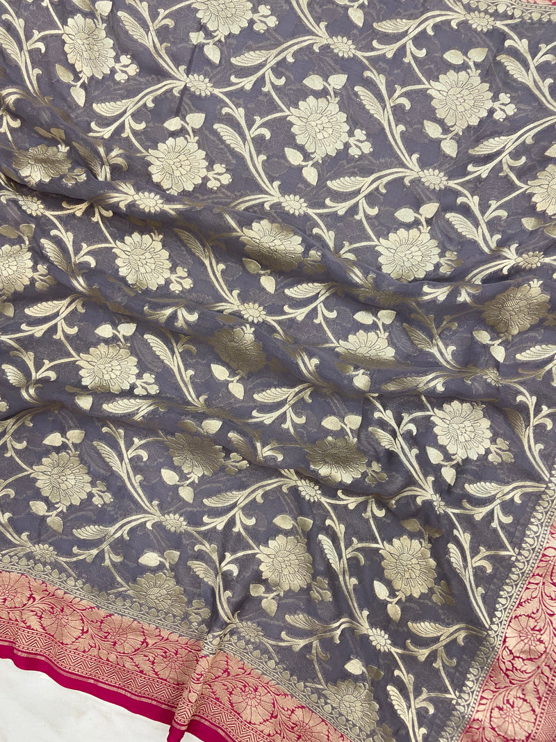 Pure Khaddi Georgette Handloom Dupatta - The Handlooms