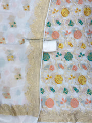 Khaddi Georgette Banarasi Dress material with Meenakari - The Handlooms